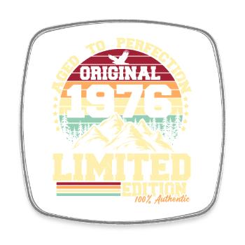 Original 1976 Jahrgang Retro Geburtstag Geschenk - Viereckiger Kühlschrankmagnet - Weiß - Vorne