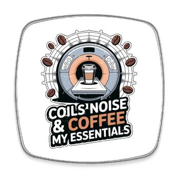 MRI Tech Coils Noise & Coffee Radiologist Rad Tech - Viereckiger Kühlschrankmagnet - Weiß - Vorne