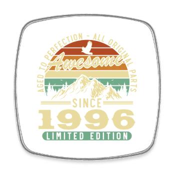 1996 Vintage Retro Birthday Gift - Square fridge magnet - white - Front