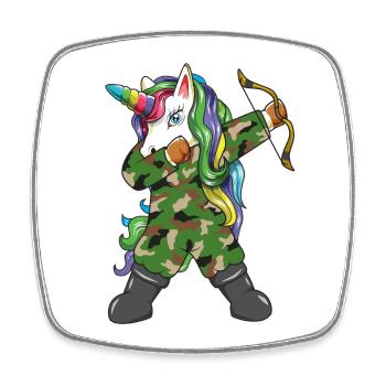 Dab Chasseur de Licorne Camouflage Archer Arc Chasseur d’Arc - Magnet carré - blanc - Devant