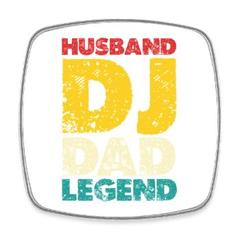Husband DJ Dad Legende - Viereckiger Kühlschrankmagnet - Weiß - Vorne