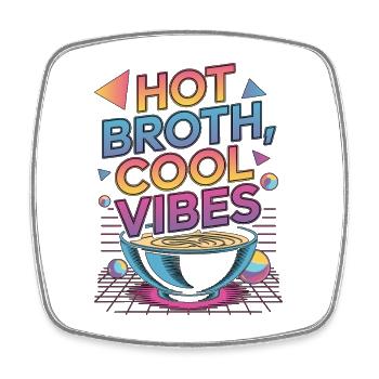Ramen Hot Broth Cool Vibes Tonkatsu Japanese Food - Viereckiger Kühlschrankmagnet - Weiß - Vorne