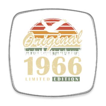 1966 Vintage Born Retro Vintage Birthday - Square fridge magnet - white - Front