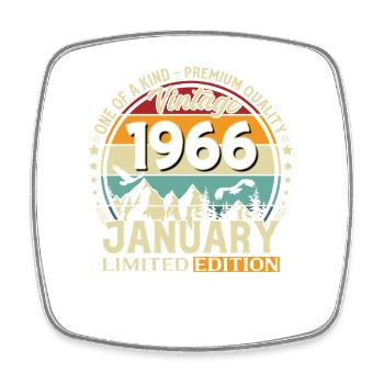 196660e anniversaire Millésime janvier 1966 - Magnet carré - blanc - Devant