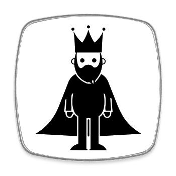 King Majesty - Square fridge magnet - white - Front