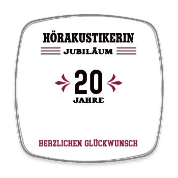 Hearing aid acoustician 20th anniversary 20th anniversary colleague - Square fridge magnet - white - Front