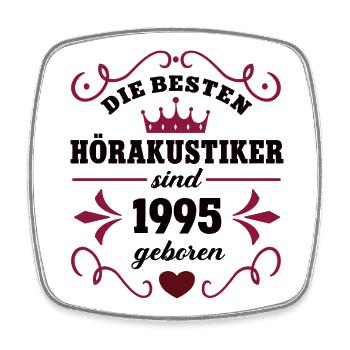 1995 Hearing Aid Acoustician Birthday Colleague Work - Square fridge magnet - white - Front