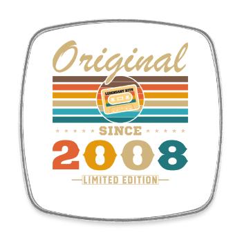 2008 Vintage Retro Geburtstagsgeschenk - Viereckiger Kühlschrankmagnet - Weiß - Vorne