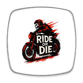 Ride or Die - Moto - Biker - Square fridge magnet - white - Front
