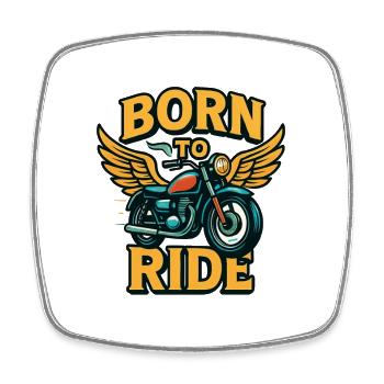 Born to Ride – Moto Motard Biket - Viereckiger Kühlschrankmagnet - Weiß - Vorne