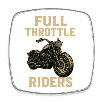 Full Throttle Riders, Biker Motorcycle Motif - Square fridge magnet - white - Front