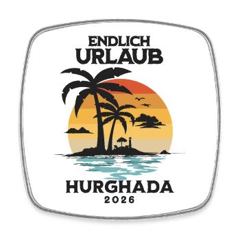 Hurghada Vacation 2026 Egypt Vacation Shirt - Square fridge magnet - white - Front