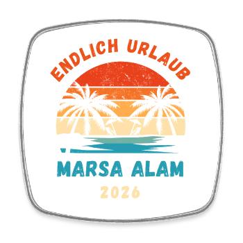Endlich Urlaub Marsa Alam 2026 Ägypten - Viereckiger Kühlschrankmagnet - Weiß - Vorne