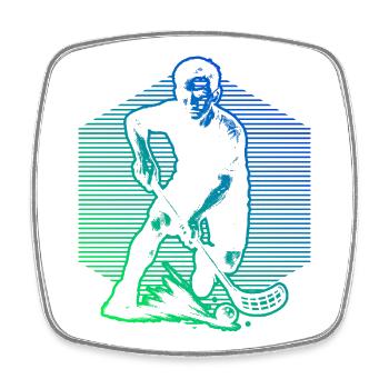 Funny floorball motif - Square fridge magnet - white - Front
