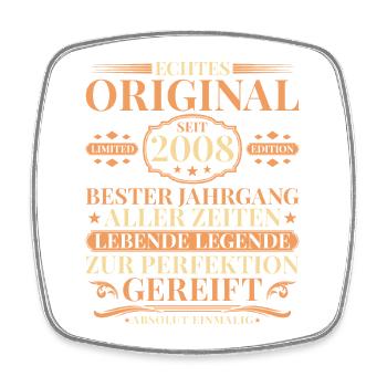 Birthday Vintage 2008 Born Vintage - Square fridge magnet - white - Front