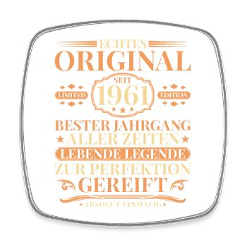 Birthday Vintage 1961 Born Vintage - Square fridge magnet - white - Front