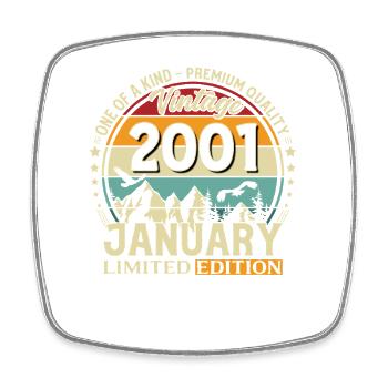 25e anniversaire Millésime janvier 2001 - Magnet carré - blanc - Devant