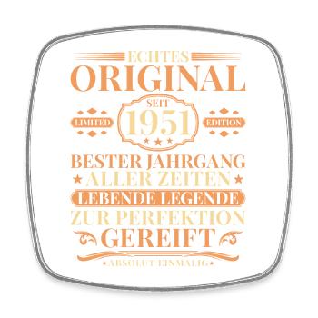 Geburtstag Jahrgang 1951 geboren Vintage - Viereckiger Kühlschrankmagnet - Weiß - Vorne