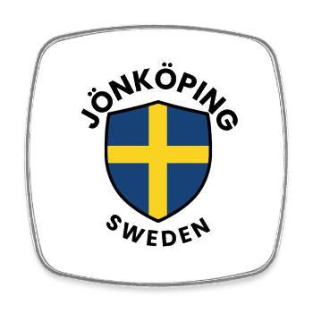 Jönköping-Schild Schweden - Viereckiger Kühlschrankmagnet - Weiß - Vorne