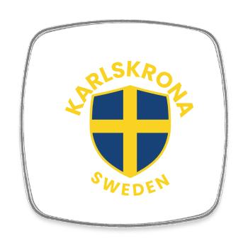 Schwedische Schildflagge - Viereckiger Kühlschrankmagnet - Weiß - Vorne