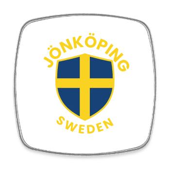 Emblème du Bouclier de Jönköping en Suède - Magnet carré - blanc - Devant