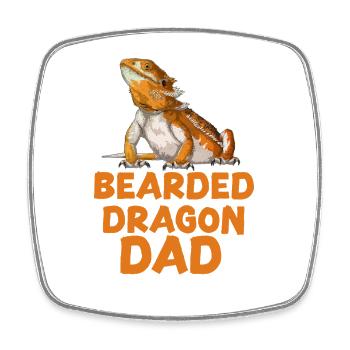 Papa Dragon Barbu - Magnet carré - blanc - Devant
