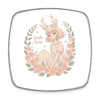 Gentle Spirit Zartes Anime Fawn Girl - Viereckiger Kühlschrankmagnet - Weiß - Vorne