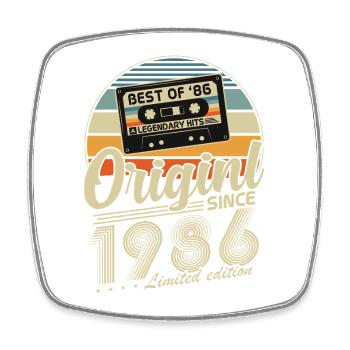 Original 1986 Vintage Vintage Anniversaire Rétro - Magnet carré - blanc - Devant