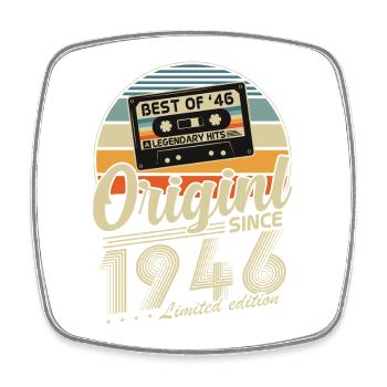 Original 1946 Jahrgang Vintage Geburtstag Retro - Viereckiger Kühlschrankmagnet - Weiß - Vorne