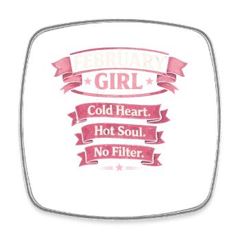 February Girl: Cold Heart Hot Soul - Square fridge magnet - white - Front