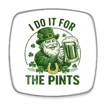 Leprechaun Pints Feier - Viereckiger Kühlschrankmagnet - Weiß - Vorne