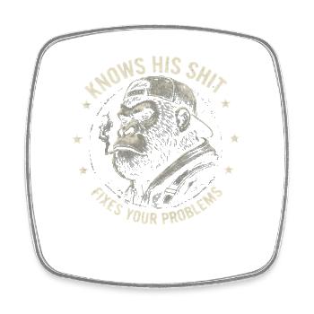 Gorilla Fixer: Problem-Solver Attitude - Square fridge magnet - white - Front