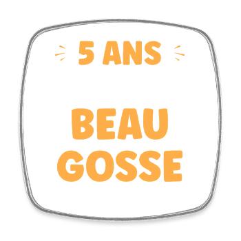 5 years - Square fridge magnet - white - Front