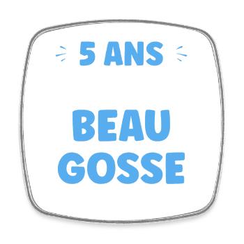 5 years - Square fridge magnet - white - Front