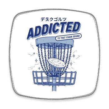 Disc Golf süchtig nach diesem Ketten-Sound, fliegender Disc - Viereckiger Kühlschrankmagnet - Weiß - Vorne