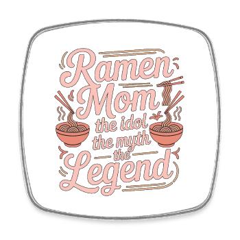 Ramen Mom L’idole Le mythe adore la cuisine japonaise - Magnet carré - blanc - Devant