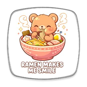 Kanagawa Wave Ramen Bowl Kawaii Japanese - Viereckiger Kühlschrankmagnet - Weiß - Vorne