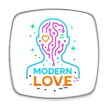 modern love, digitale liebe neonkopf Valentinstag - Viereckiger Kühlschrankmagnet - Weiß - Vorne