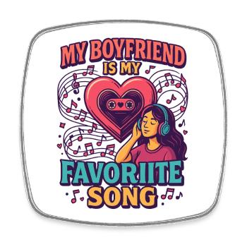 Valentinstag boyfriend liebeslied, musik romantik - Viereckiger Kühlschrankmagnet - Weiß - Vorne