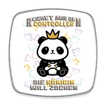 Reichet mir den Controller die Königin will zocken - Viereckiger Kühlschrankmagnet - Weiß - Vorne