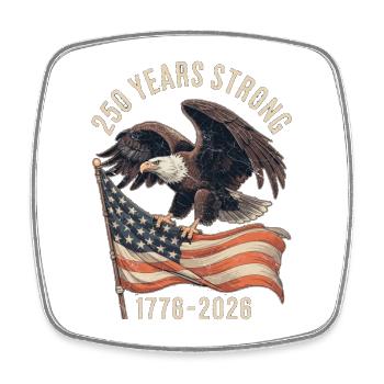 250 Years Strong 1776–2026 - Square fridge magnet - white - Front