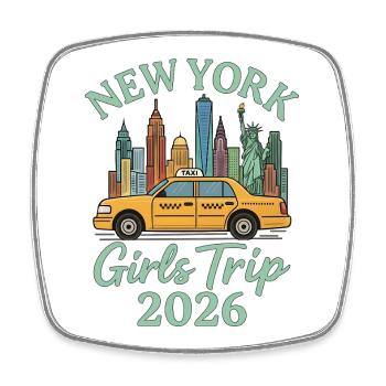 New York Girls Trip 2026 - Magnet carré - blanc - Devant