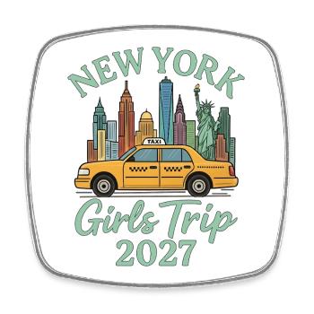 New York Girls Trip 2027 - Square fridge magnet - white - Front