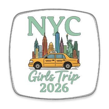 NYC Girls Trip 2026 - Viereckiger Kühlschrankmagnet - Weiß - Vorne