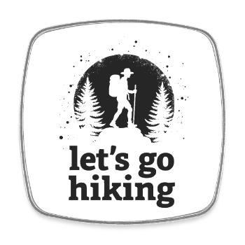 Let's go hiking Bergsteiger Wanderer Silhouette - Viereckiger Kühlschrankmagnet - Weiß - Vorne