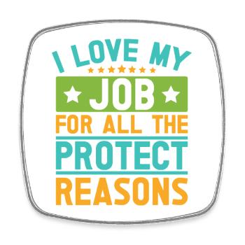 Insurance Agent Love My Job Funny Insurance Broker - Square fridge magnet - white - Front