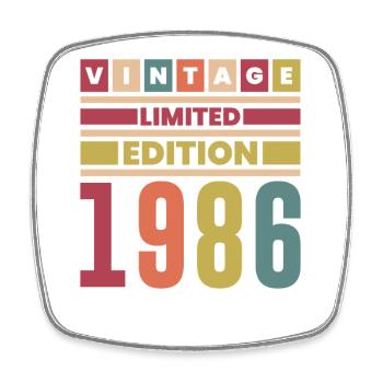 1986 Anniversary Vintage Limited Edition Retro - Square fridge magnet - white - Front
