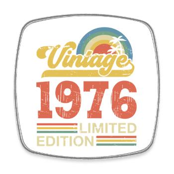 Vintage 1976 Anniversary Gift - Square fridge magnet - white - Front