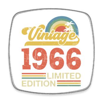 Vintage-Geburtstagsgeschenk zum Jubiläum von 1966 - Viereckiger Kühlschrankmagnet - Weiß - Vorne