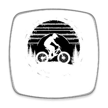 Mountainbiking Illustration - Viereckiger Kühlschrankmagnet - Weiß - Vorne